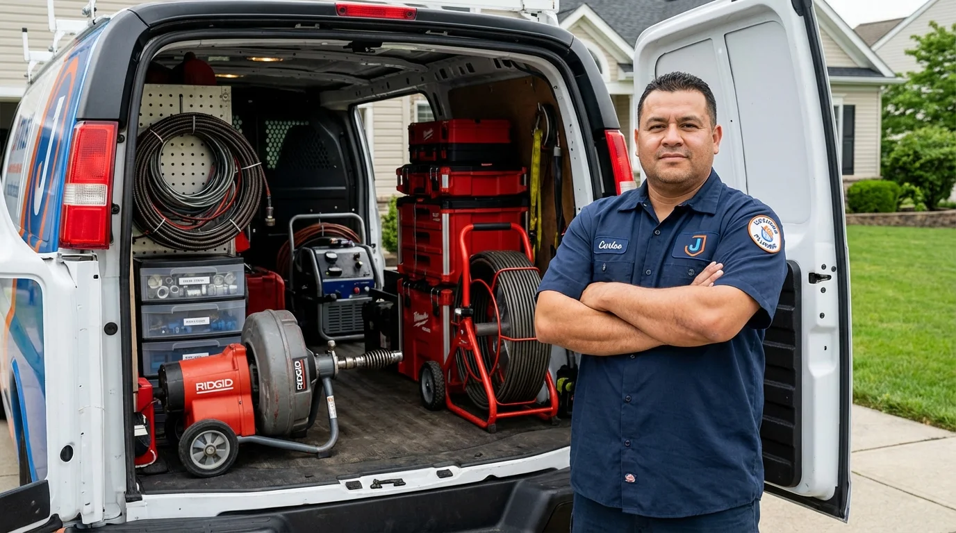Professional drain cleaning equipment and Johns Plumbing LLC plumber in New Brighton