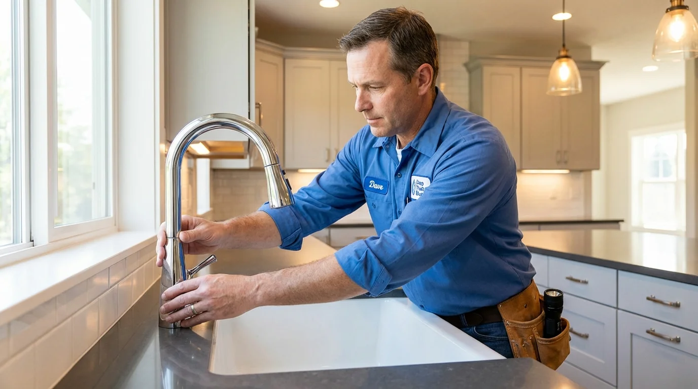 Kitchen faucet installation by Johns Plumbing LLC in New Brighton